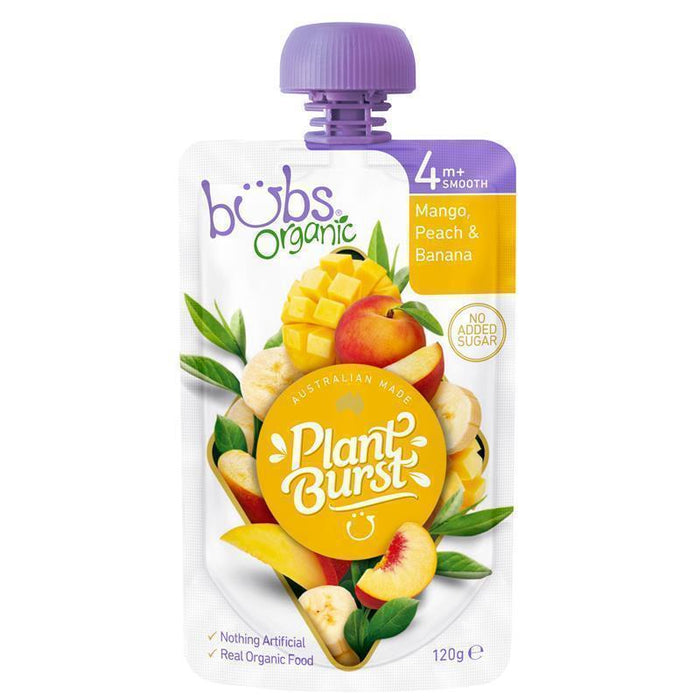 Bubs Organic Mango, Peach & Banana 120g