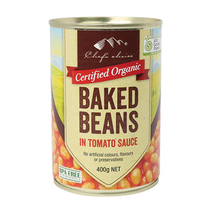 Chefs Choice Organic Beans - Baked Beans in Tomato Sauce Canned 400g