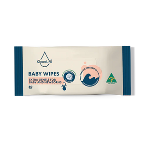 CleanLife Plastic Free Wipes Extra Gentle Baby & Newborns 80pk