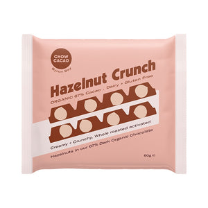 Chow Cacao Dark Chocolate Block - Crunchy Hazelnut 60g (cold)