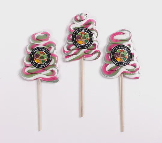 The Natural Candy Shop Christmas Tree Swirl Lollipop, 85g