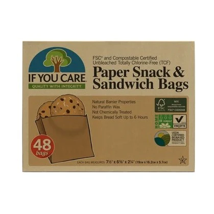 If You Care Paper Snack & Sandwich Bags 48 Bags