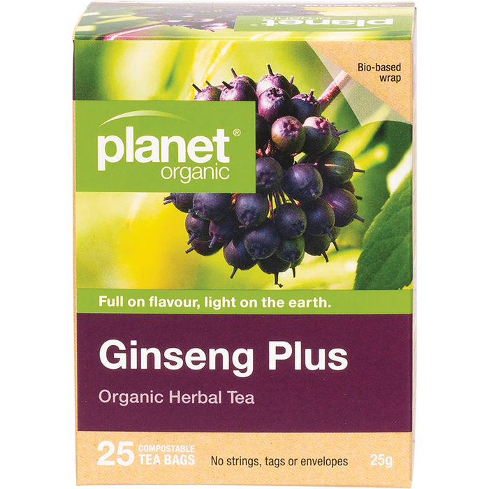 Planet Organic Ginseng Plus Herbal Tea 25pk