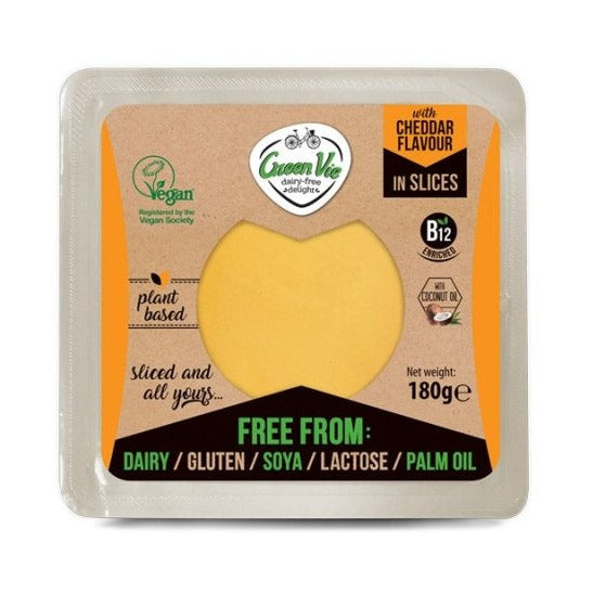 Green Vie Vegan Cheddar Cheese Slices 180g (cold)