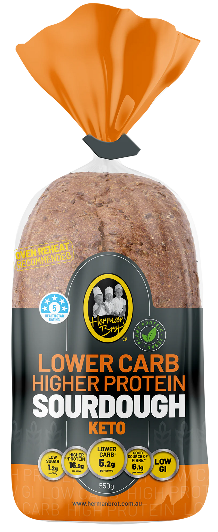 Herman Brot Bread - High Protein Lower Carb Sourdough 550g (cold)