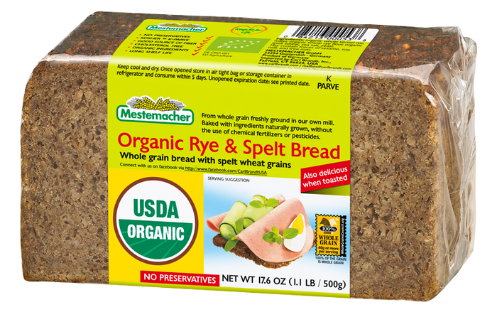 Mestemacher Organic Rye & Spelt Bread 500g (cold)