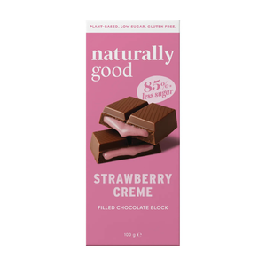 Naturally Good Filled Chocolate Block - Strawberry Creme 100g (cold)