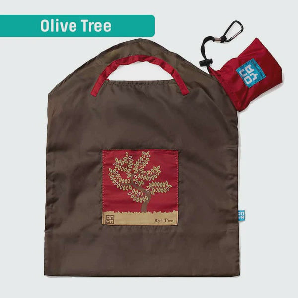 Onya Shopping Bag Small - Olive Red Tree