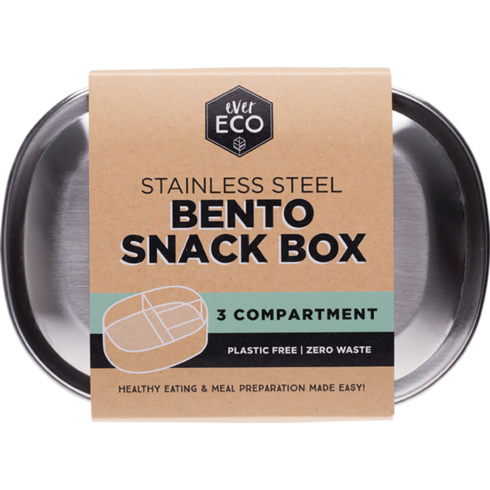 Ever Eco Stainless Steel Bento Snack Box 3 Compartments