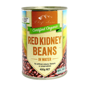 Chefs Choice Organic Beans - Red Kidney Beans in Water Canned 400g