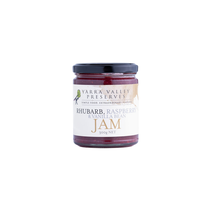 Yarra Valley Preserves - Jam Rhubarb, Raspberry & Vanilla Bean 300g