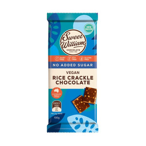 Sweet William Rice Crackle Chocolate (No Added Sugar) 100g (cold)