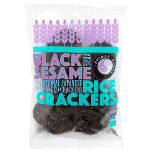 Spiral Foods Rice Crackers - Sesame Black 75g