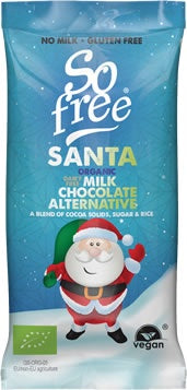 So Free Smooth Rainforest Alliance Dairy-milk style chocolate  Santa Bar 20g (cold)