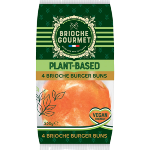 Brioche Gourmet Vegan Brioche Bread Bun 4pk 250g (cold)