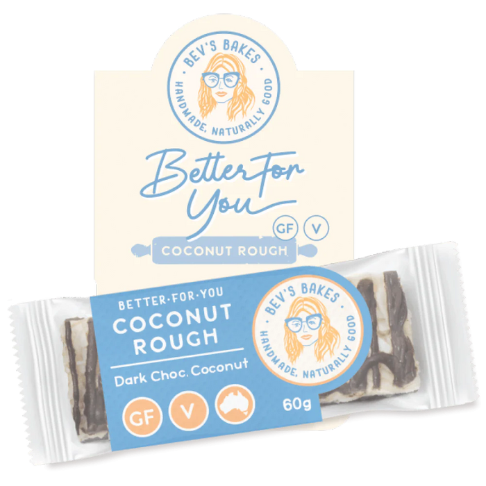 Bev's Bakes Slice Coconut Rough 60g (cold)