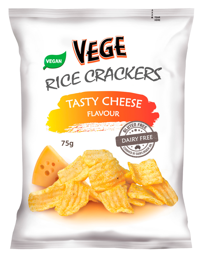 Vege Rice Crackers - Tasty Cheese 75g
