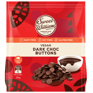 Sweet William Dark Choc Baking Buttons 300g (cold)