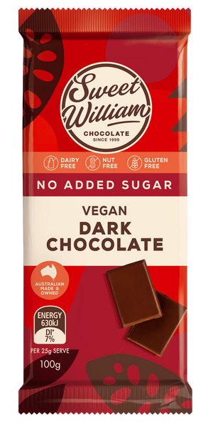 Sweet William Dark Chocolate (No Added Sugar) 100g (cold)