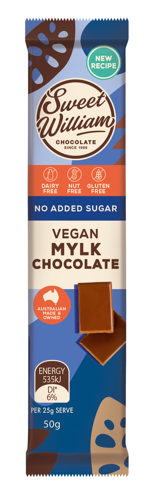 Sweet William Mylk Chocolate (No Added Sugar) 50g (cold)