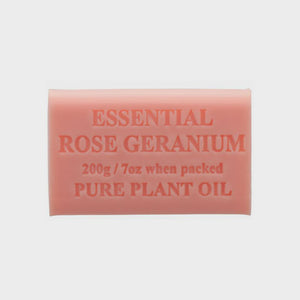Natural Soap Bar - Essential Rose Geranium 200g