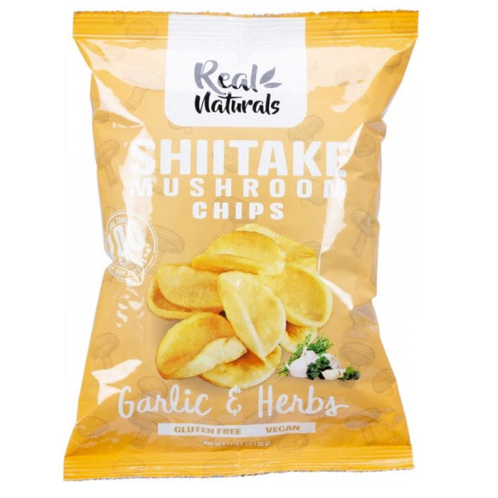 Real Naturals Shiitake Mushroom Chips - Garlic & Herb 32g