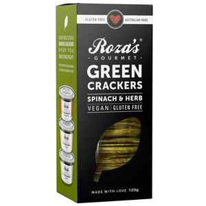 Roza's Gourmet Crackers - Spinach & Herb 120g