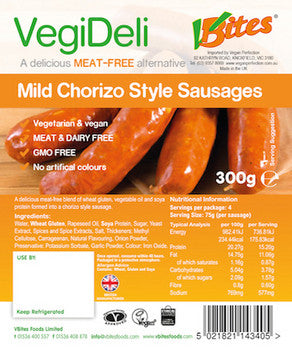 VBites Mild Chorizo-style Jumbo Sausages (cold)