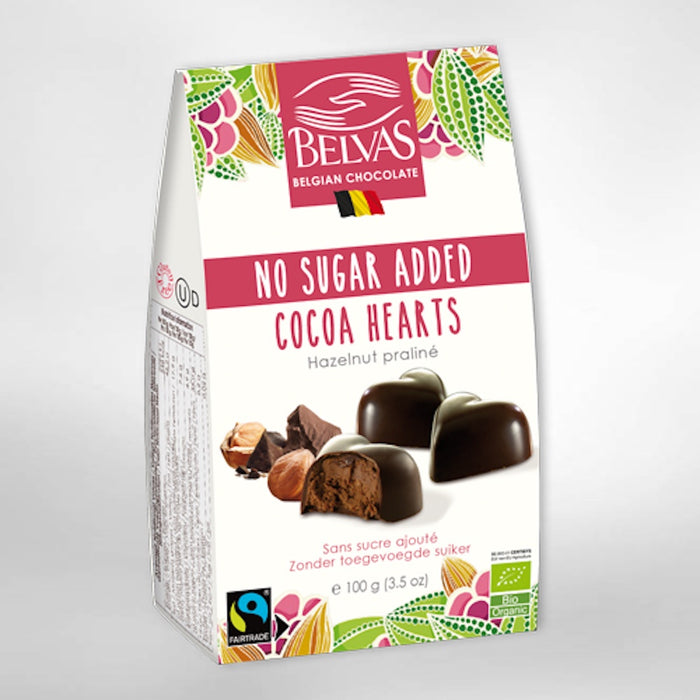 Belvas Cocoa Heart Pralines 100g (cold)