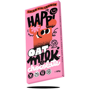 Happi Oat Milk Chocolate Bar - Cacao Nibs Crunch 80g